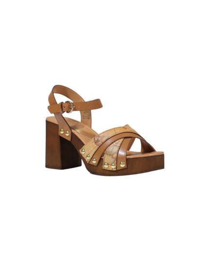 Alviero Martini Prima Classe Beige Leather Platform Sandals