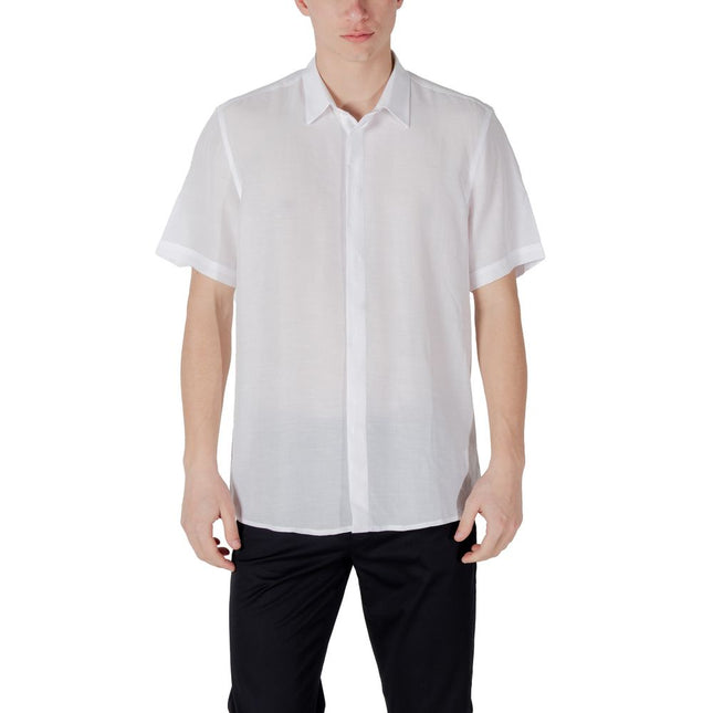 Antony Morato White Lyocell Shortsleeve Shirt