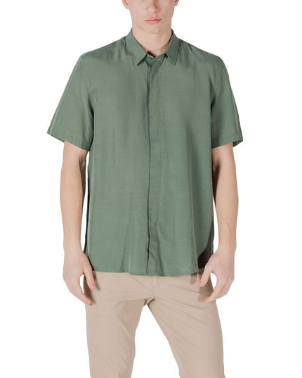 Antony Morato Green Lyocell Shortsleeve Shirt
