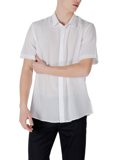 Antony Morato White Lyocell Shortsleeve Shirt