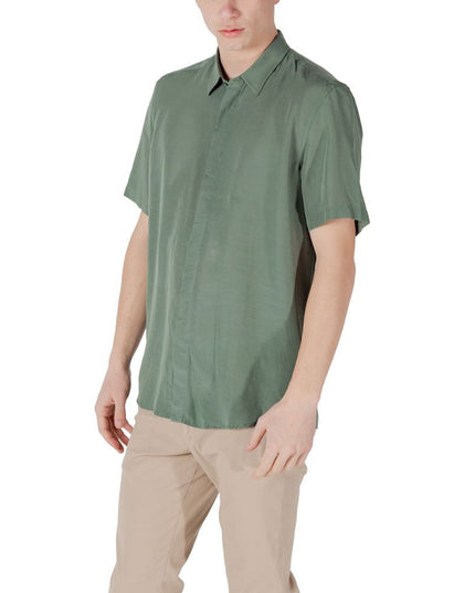 Antony Morato Green Lyocell Shortsleeve Shirt