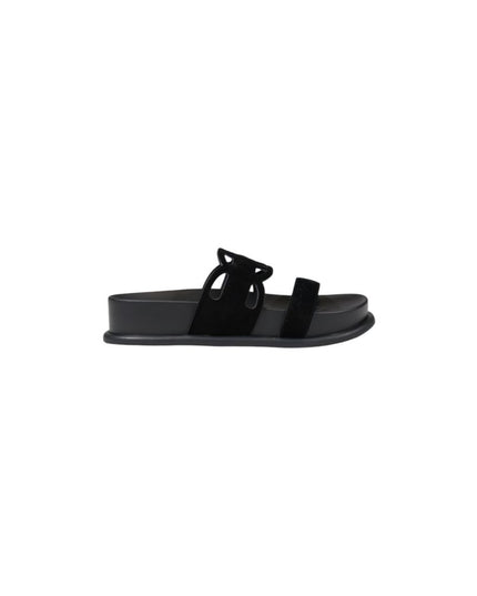 Liu Jo Black Leather Flat Sandals