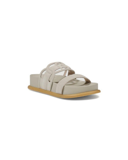 Liu Jo Gray Leather Flat Sandals
