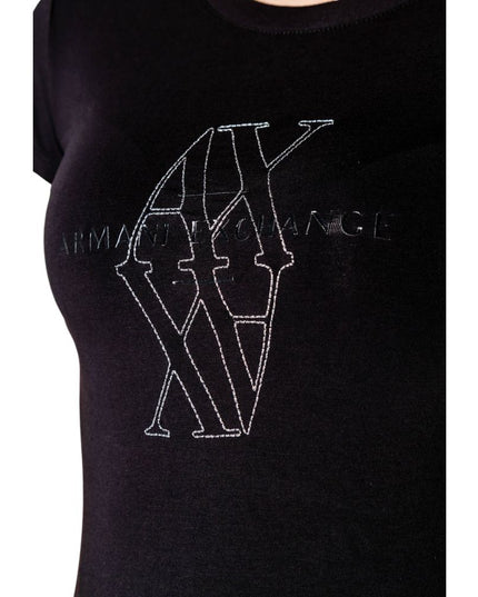 Armani Exchange Black Cotton T-Shirt