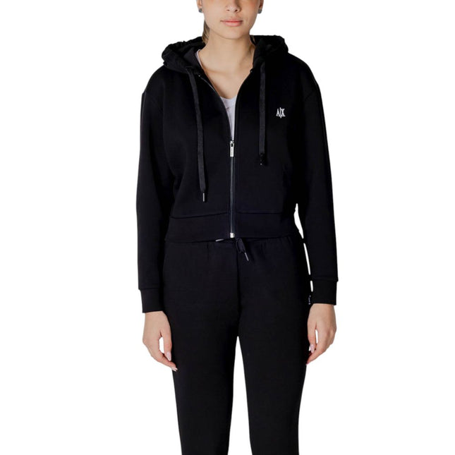Armani Exchange Black Cotton Hoodie