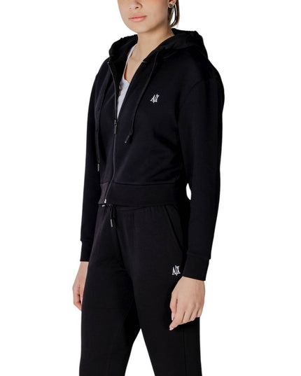 Armani Exchange Black Cotton Hoodie