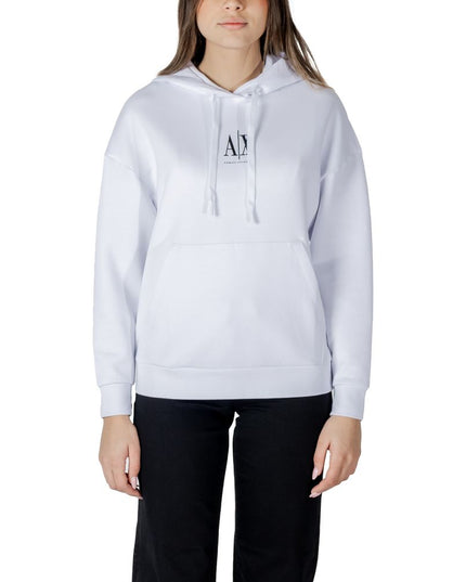 Armani Exchange White Cotton Hoodie