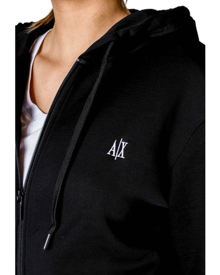 Armani Exchange Black Cotton Hoodie