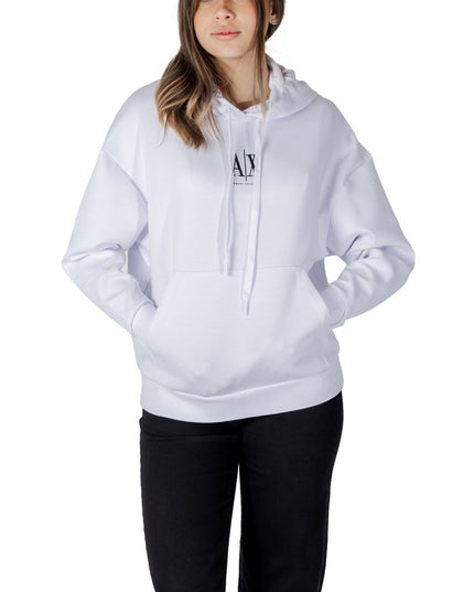 Armani Exchange White Cotton Hoodie
