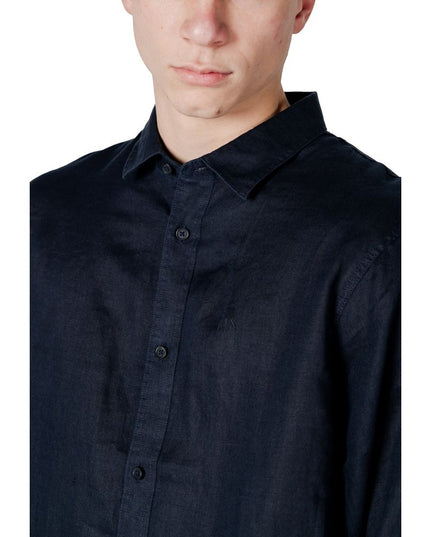 Armani Exchange Blue Linen Dress Shirt