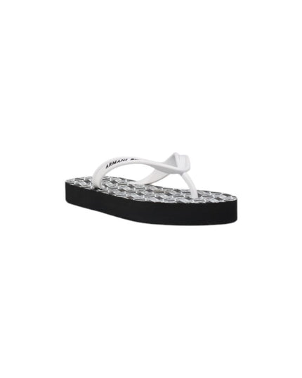 Armani Exchange Black And White Rubber Flip-Flop Sandals