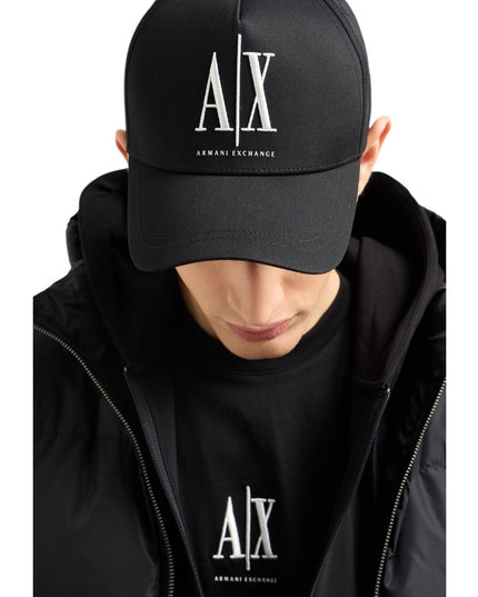Armani Exchange Black Cotton Cap (Baseball Hat)