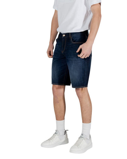 Armani Exchange Blue Cotton Bermuda Shorts