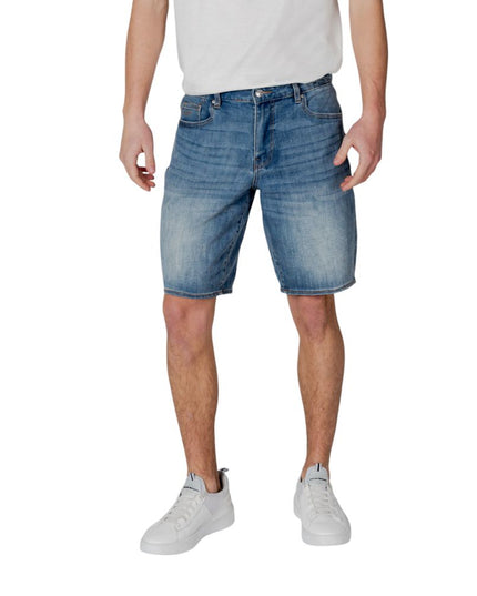 Armani Exchange Blue Polyester Bermuda Shorts