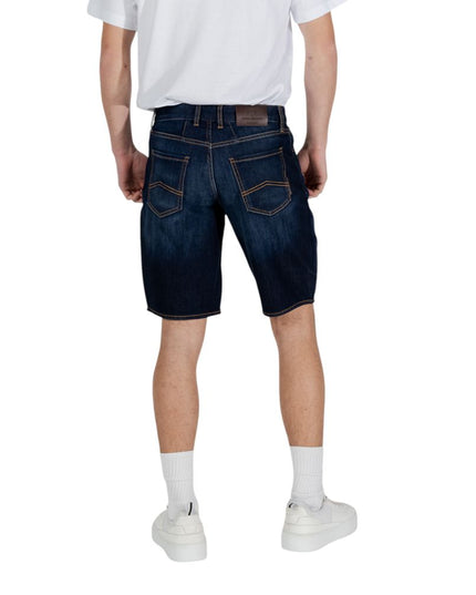 Armani Exchange Blue Cotton Bermuda Shorts