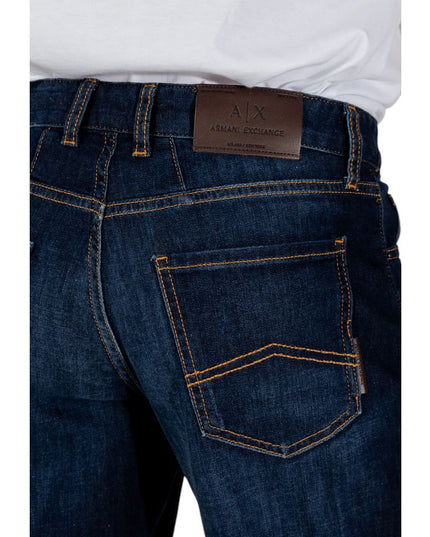 Armani Exchange Blue Cotton Bermuda Shorts