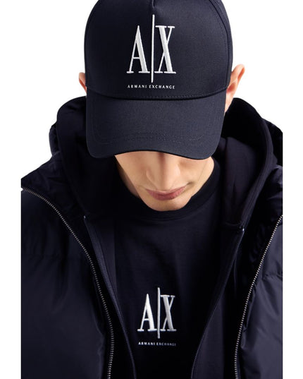 Armani Exchange Blue Cotton Cap (Baseball Hat)