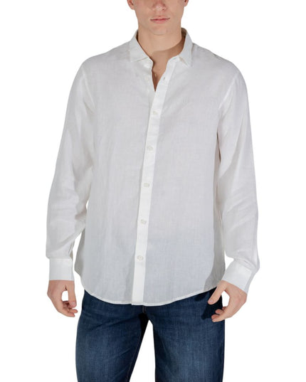 Armani Exchange White Linen Dress Shirt