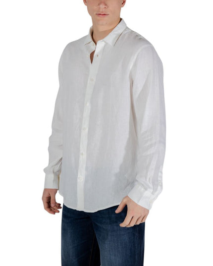 Armani Exchange White Linen Dress Shirt