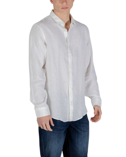 Armani Exchange White Linen Dress Shirt
