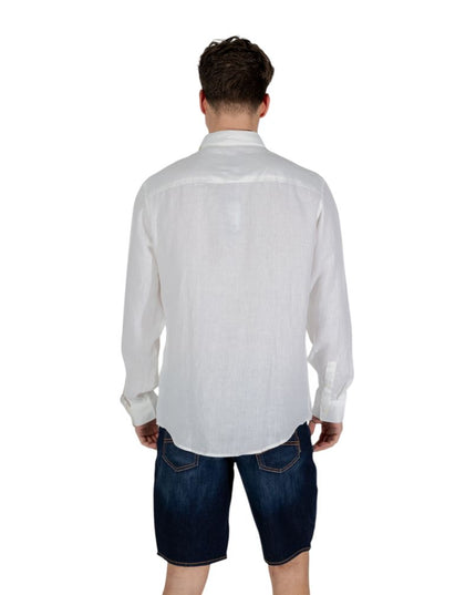 Armani Exchange White Linen Dress Shirt