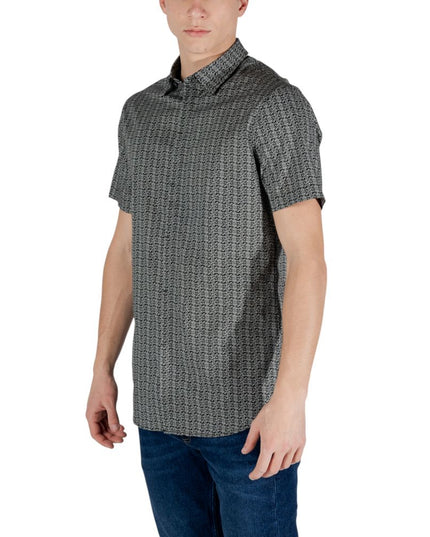 Armani Exchange Black Cotton Shortsleeve Shirt