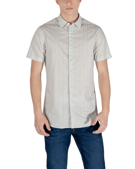 Armani Exchange Cream Cotton Shortsleeve Shirt