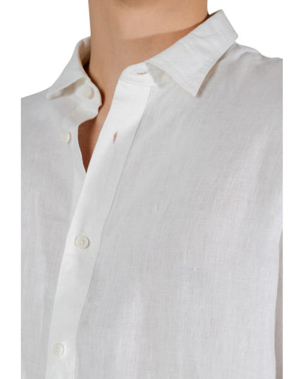 Armani Exchange White Linen Dress Shirt