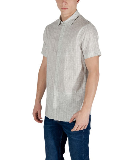 Armani Exchange Cream Cotton Shortsleeve Shirt