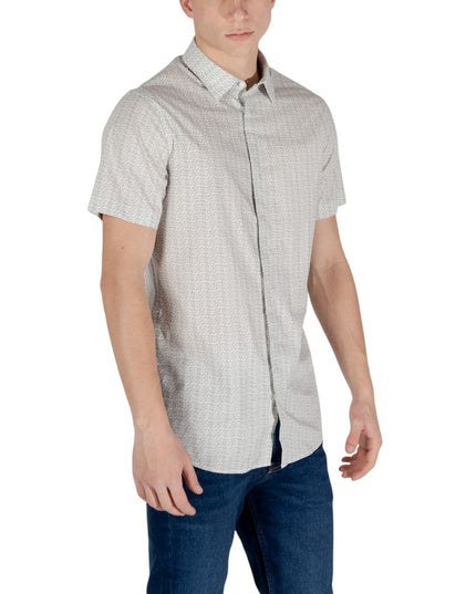Armani Exchange Cream Cotton Shortsleeve Shirt