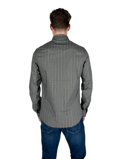 Armani Exchange Black Cotton Pattern Shirt