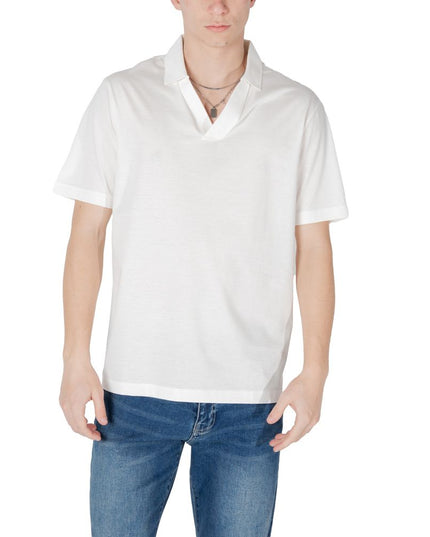 Armani Exchange White Cotton Polo Shirt