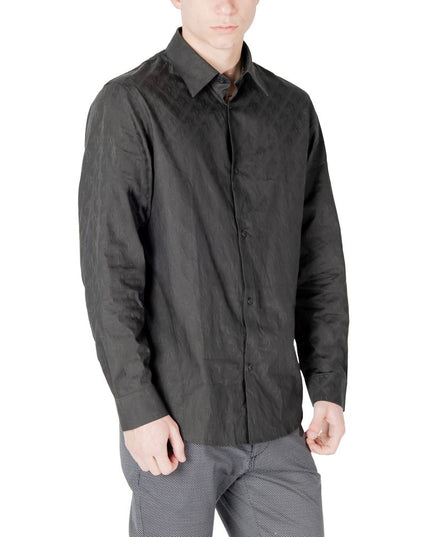 Armani Exchange Black Cotton Dress Shirt