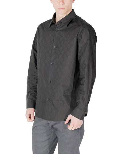 Armani Exchange Black Cotton Dress Shirt
