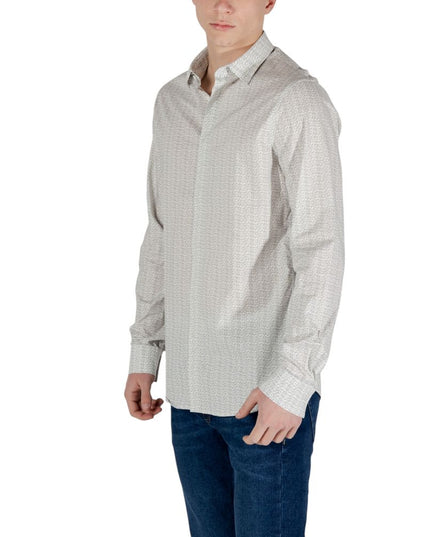Armani Exchange Cream Cotton Pattern Shirt