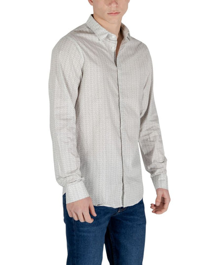Armani Exchange Cream Cotton Pattern Shirt