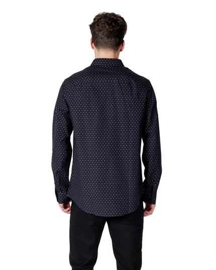 Armani Exchange Blue Cotton Pattern Shirt