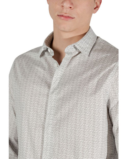 Armani Exchange Cream Cotton Pattern Shirt