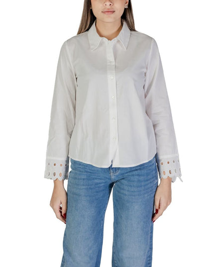 Jacqueline De Yong White Cotton Blouse