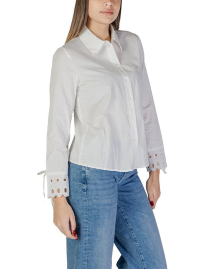 Jacqueline De Yong White Cotton Blouse