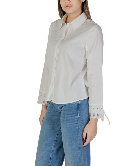 Jacqueline De Yong White Cotton Blouse