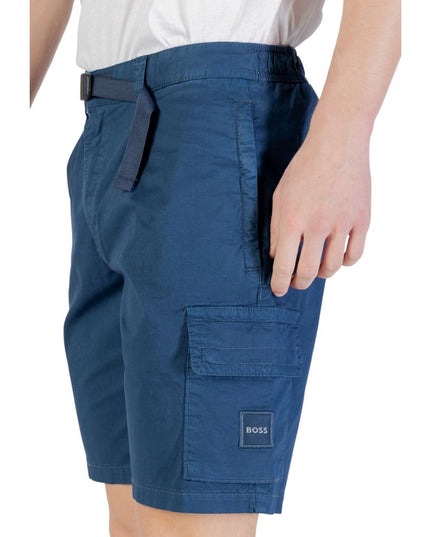 Hugo Boss Blue Cotton Bermuda Shorts