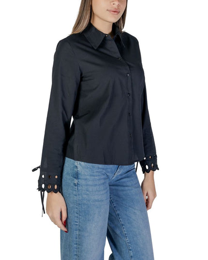 Jacqueline De Yong Black Cotton Blouse