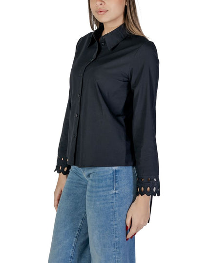 Jacqueline De Yong Black Cotton Blouse