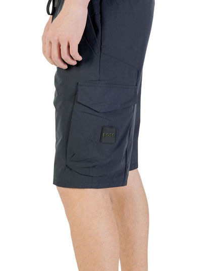 Hugo Boss Blue Polyester Bermuda Shorts
