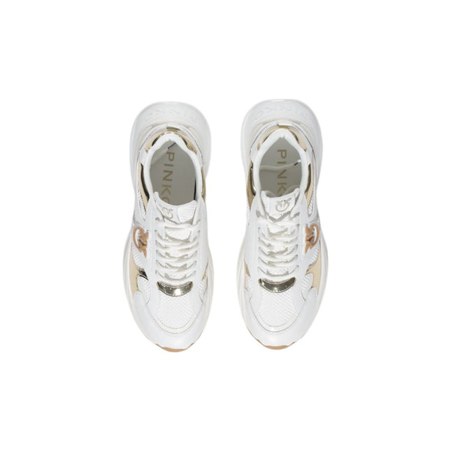 PINKO White Leather Chunky Sneakers