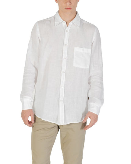 Hugo Boss White Linen Dress Shirt