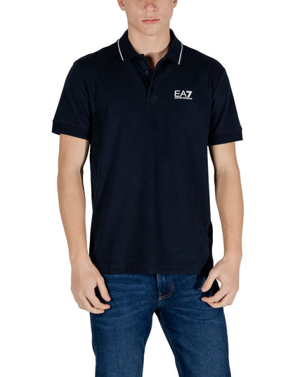 EA7 Emporio Armani Blue Cotton Polo Shirt