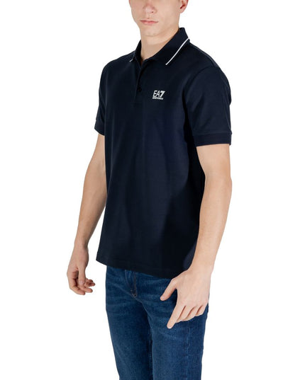 EA7 Emporio Armani Blue Cotton Polo Shirt