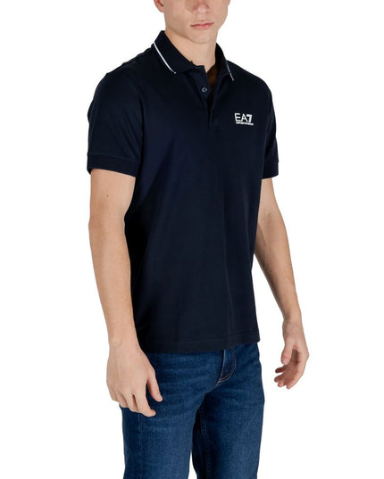 EA7 Emporio Armani Blue Cotton Polo Shirt